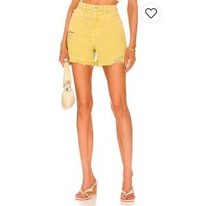 NWT Jonathan Simkhai Luca Ultra‎ High-Rise Shorts Vintage Yellow Size 29